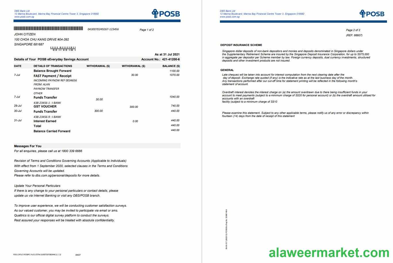 Singapore DBS 2 pages